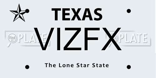 VIZFX Texas License Plate