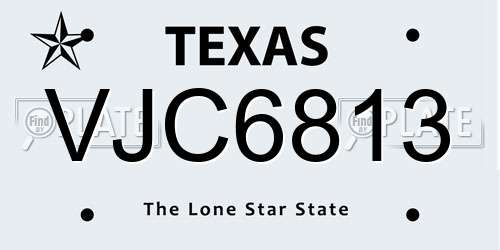 VJC6813 Texas License Plate