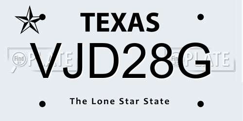 VJD28G Texas License Plate