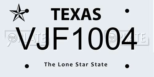 VJF1004 Texas License Plate