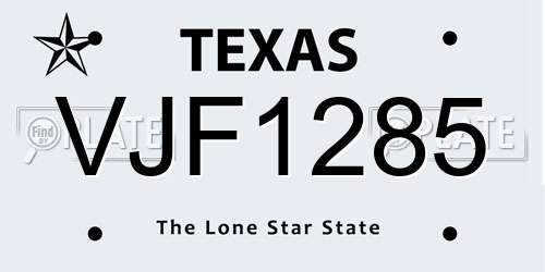 VJF1285 Texas License Plate