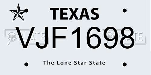 VJF1698 Texas License Plate