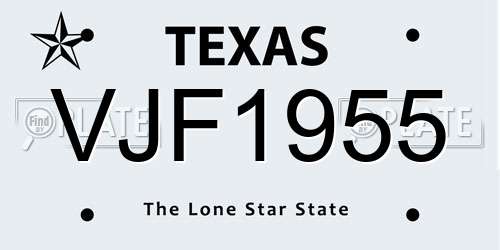 VJF1955 Texas License Plate