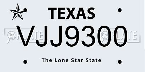 VJJ9300 Texas License Plate