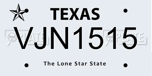 VJN1515 Texas License Plate