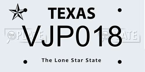 VJP018 Texas License Plate