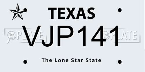 VJP141 Texas License Plate