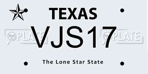 VJS17 Texas License Plate