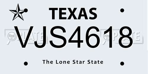 VJS4618 Texas License Plate