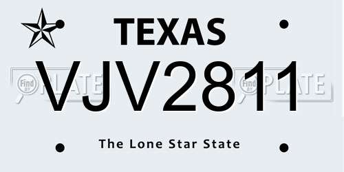 VJV2811 Texas License Plate
