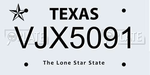 VJX5091 Texas License Plate