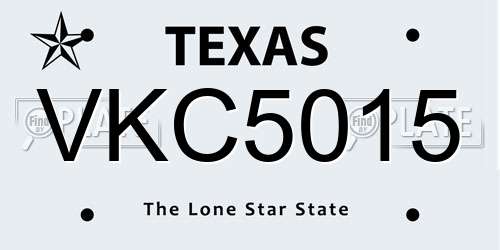 VKC5015 Texas License Plate