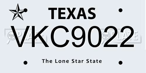 VKC9022 Texas License Plate