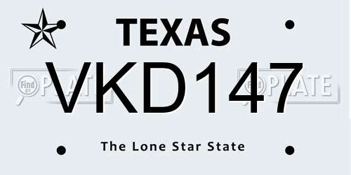 VKD147 Texas License Plate