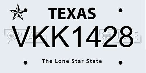 VKK1428 Texas License Plate