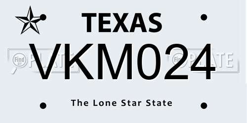 VKM024 Texas License Plate