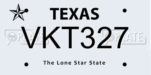 VKT327 Texas License Plate