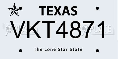 VKT4871 Texas License Plate