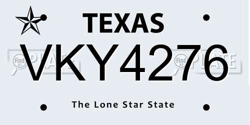 VKY4276 Texas License Plate