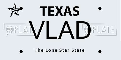 VLAD Texas License Plate