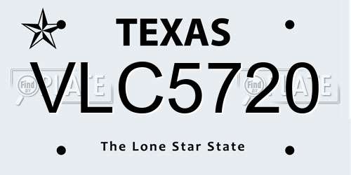 VLC5720 Texas License Plate