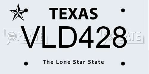 VLD428 Texas License Plate