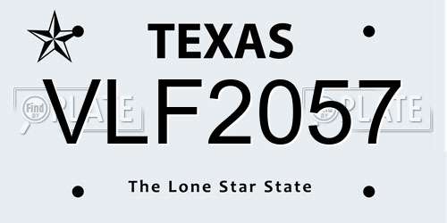 VLF2057 Texas License Plate
