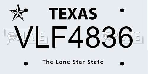 VLF4836 Texas License Plate