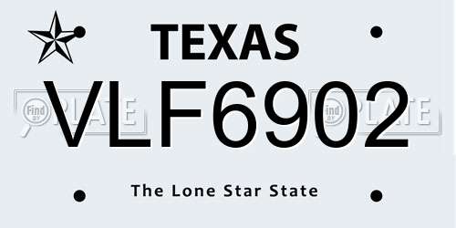 VLF6902 Texas License Plate