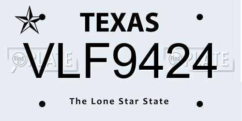 VLF9424 Texas License Plate
