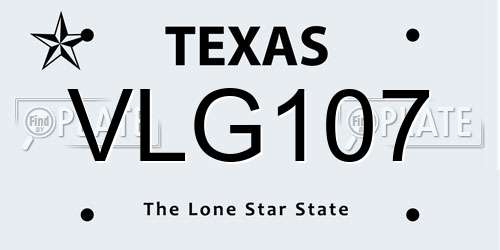VLG107 Texas License Plate