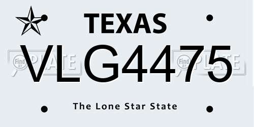 VLG4475 Texas License Plate