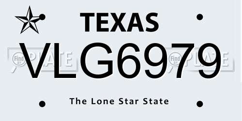 VLG6979 Texas License Plate