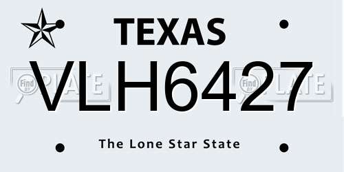 VLH6427 Texas License Plate