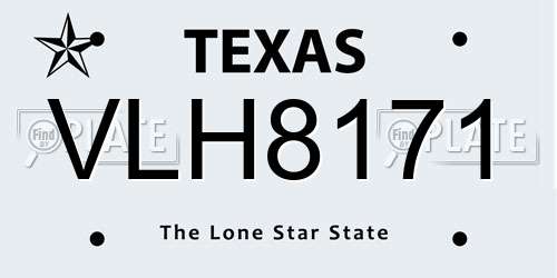 VLH8171 Texas License Plate