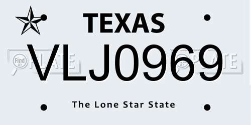 VLJ0969 Texas License Plate