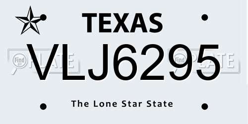 VLJ6295 Texas License Plate
