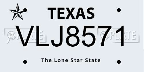 VLJ8571 Texas License Plate