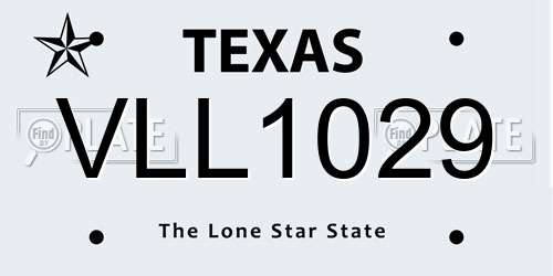 VLL1029 Texas License Plate