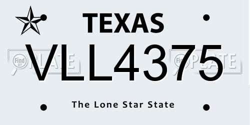 VLL4375 Texas License Plate