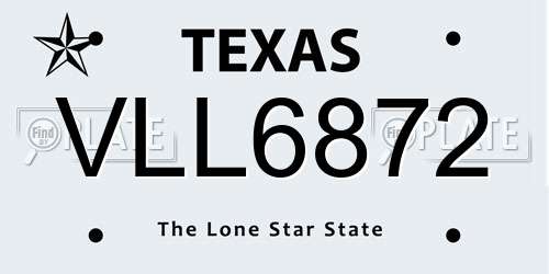 VLL6872 Texas License Plate