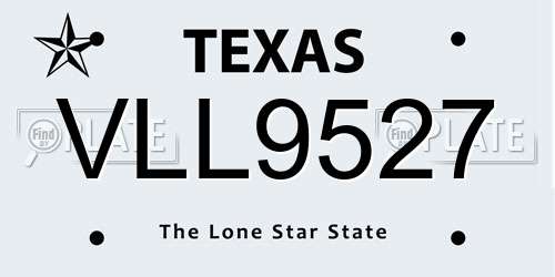 VLL9527 Texas License Plate
