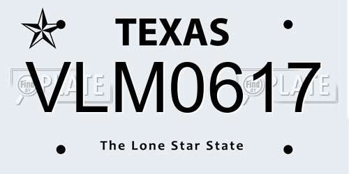 VLM0617 Texas License Plate