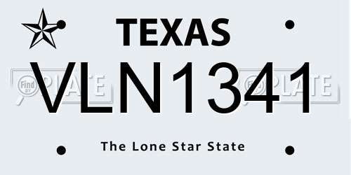 VLN1341 Texas License Plate