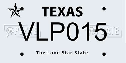 VLP015 Texas License Plate