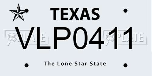VLP0411 Texas License Plate