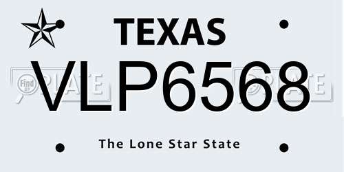 VLP6568 Texas License Plate