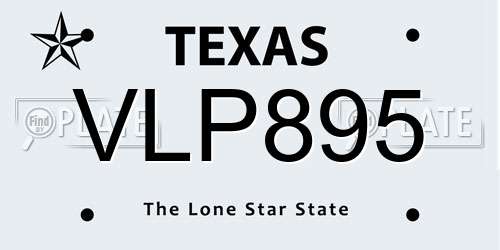 VLP895 Texas License Plate