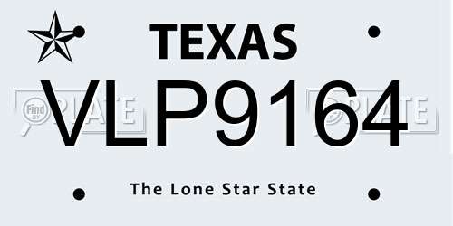VLP9164 Texas License Plate