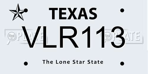 VLR113 Texas License Plate